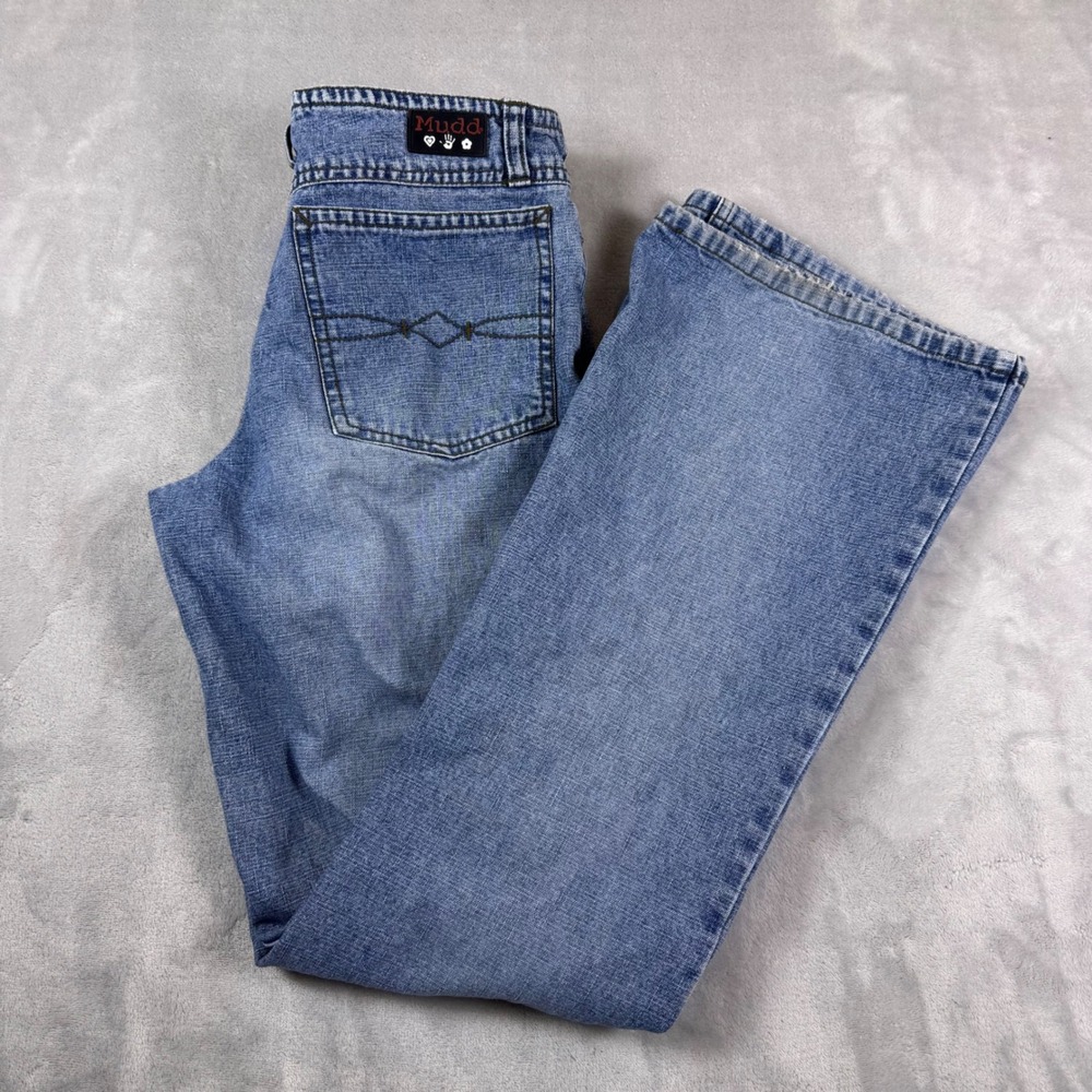 Vintage Mudd Flare Leg Jeans Medium Wash Blue Denim Y2K 90s Size 7 427456